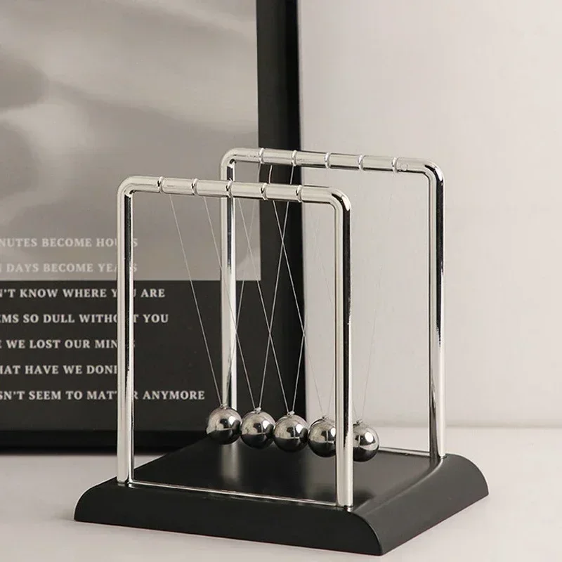 1pc New Metal Pendulum Ball Desk Table Decor Physics Science Pendulum Newton Ball Steel Balance Ball Newton's Cradle