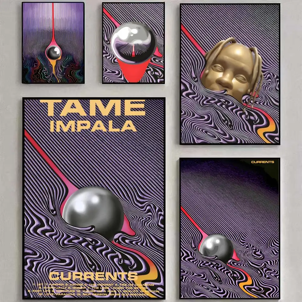 

T_Tame Impala Band Painting Calligraphy pictures Room Home bedroom interior wall decoration painting Canvas Poster art mural