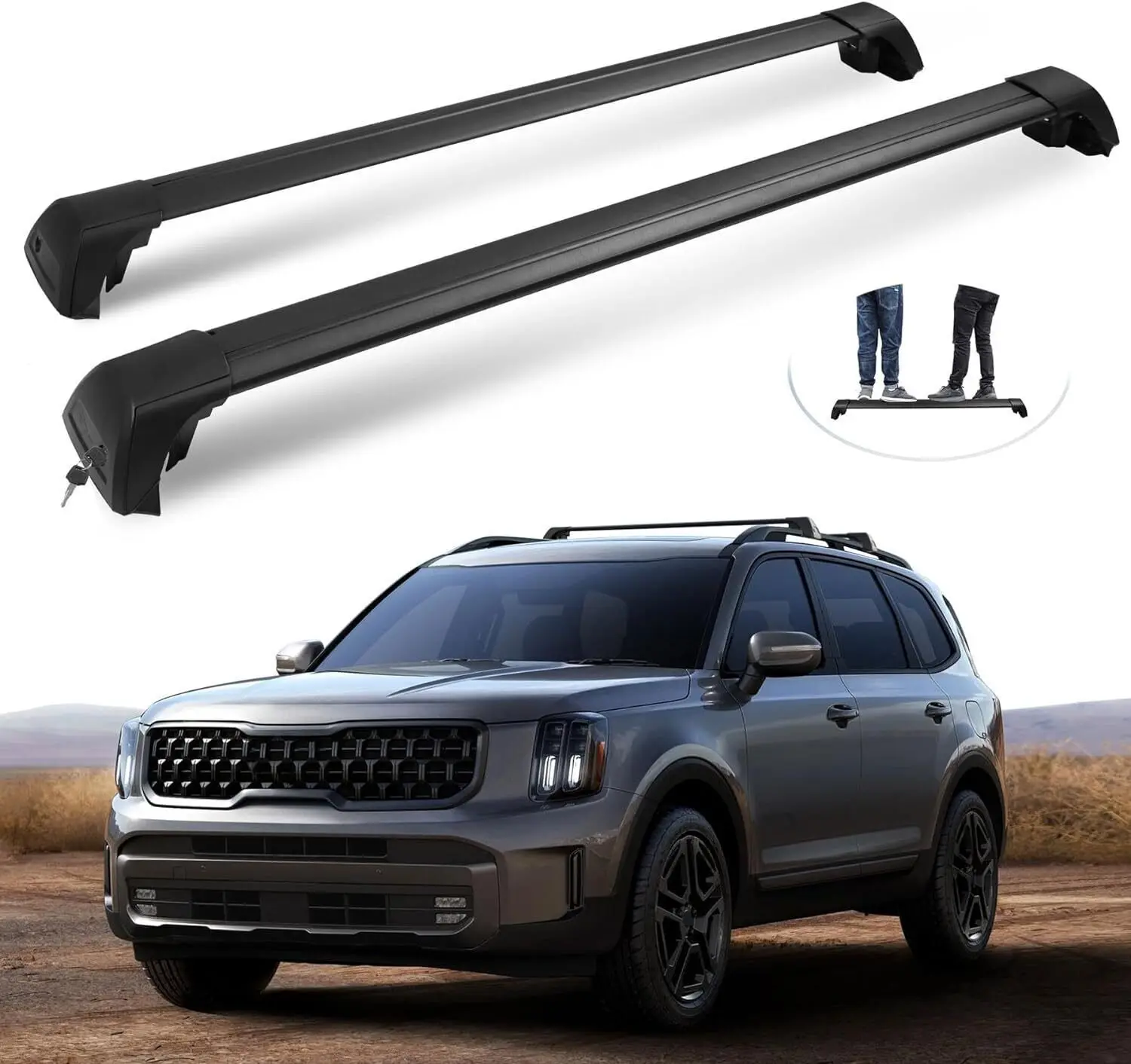 

Lockable Roof Racks fit for Kia Telluride X-Line X-Pro 2023 2024 Cross Bars