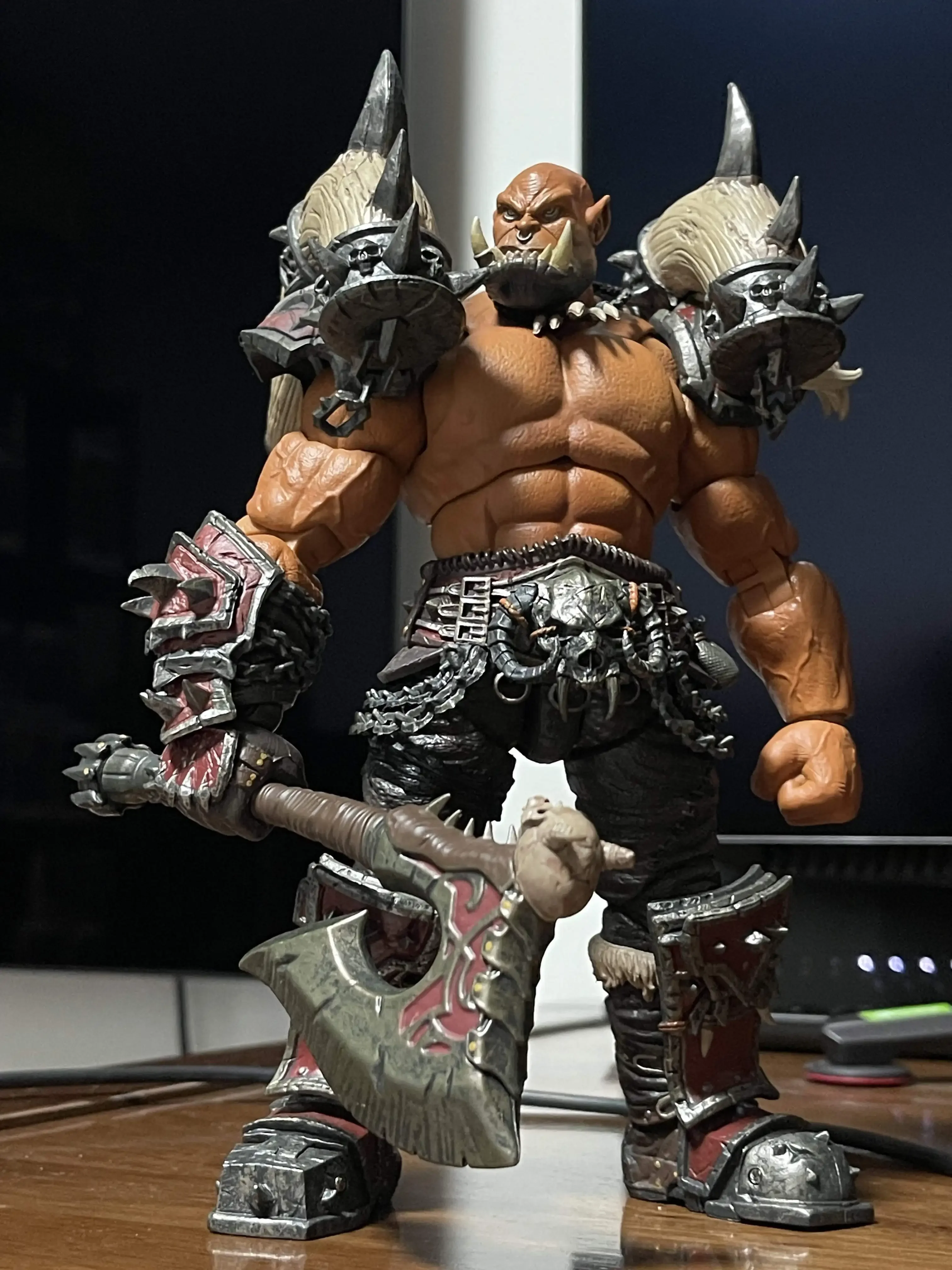 WOW Garrosh Hellscream Action Figure Model Butter Toys, Gene Lefield, Berserker Orc Full Set, 1/12 Scale Collecemballages, 16cm