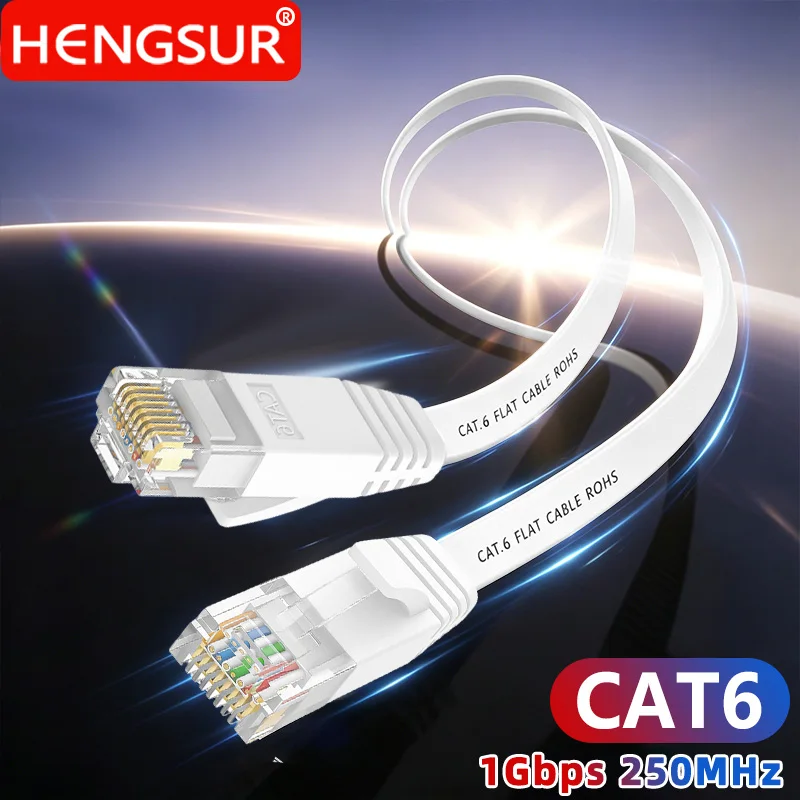 

HENGSUR CAT6 Ethernet Cable 5M 10M 20M 30M Flat Internet Network Cable RJ45 Patch Cord LAN for Router Modem Cable Ethernet Cat6