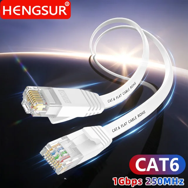 HENGSUR CAT6 Kabel Ethernet 5M 10M 20M 30M Płaski kabel sieciowy RJ45 Kabel krosowy LAN do routera Kabel modemu Ethernet Cat6