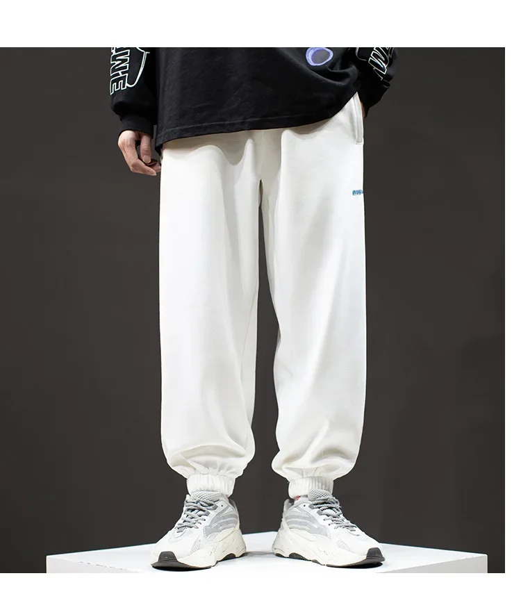 Beianji pantaloni casual da uomo alla moda street hip hop oversize allentato gamba larga alla moda ins retrò più pantaloni della tuta spessi in pile