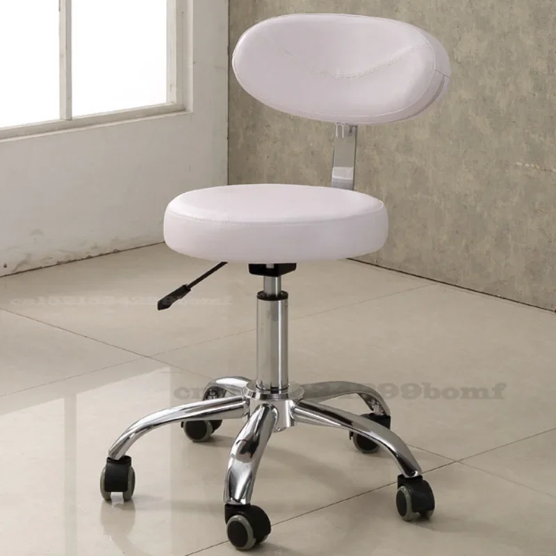 Silla de belleza de cuero PU simple, silla de Odontología de técnico médico, silla giratoria silenciosa, elevador de uñas artísticas, taburete