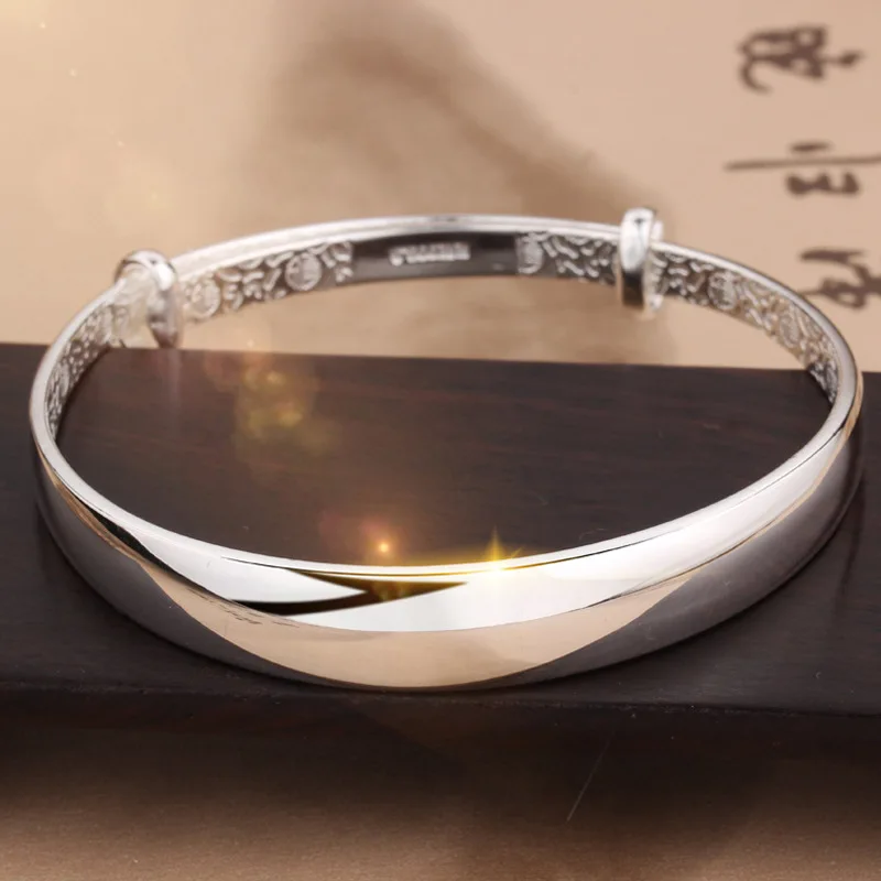 Armband aus 925er-Sterlingsilber für Damen und Herren, modisch, für Hochzeit, Party, niedlich, handgefertigt, gewebter Schmuck, verstellbar, fließende Linien