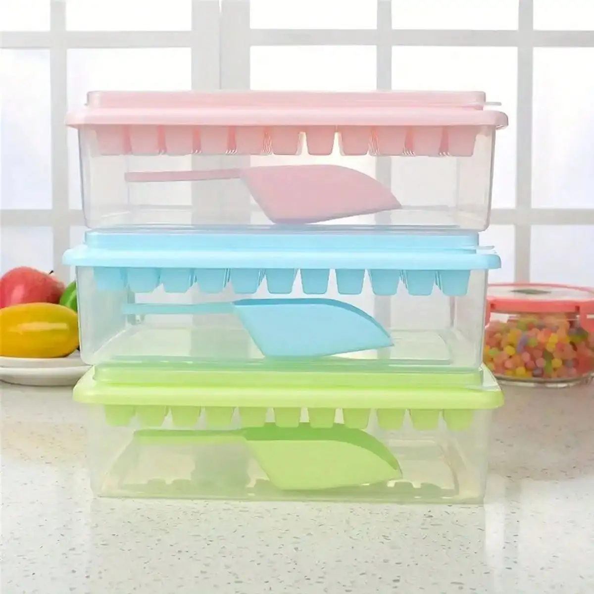 1pcs Ice Cube Mold, Silicone Ice Tray, Ice Making Box, Frozen Ice Storage Box - view 5