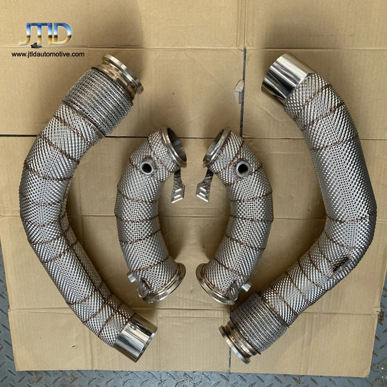 Downpipe di scarico JTLD per BMW M5 e M8 F90 F91 F92 F93 S63 dal 2018 al 2021 con scudo termico catless