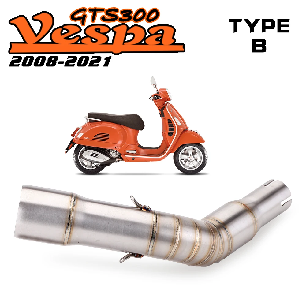 For GTS 250 300 Motorcycle Exhaust Pipe Stainless Steel Middle Link Pipe image 3