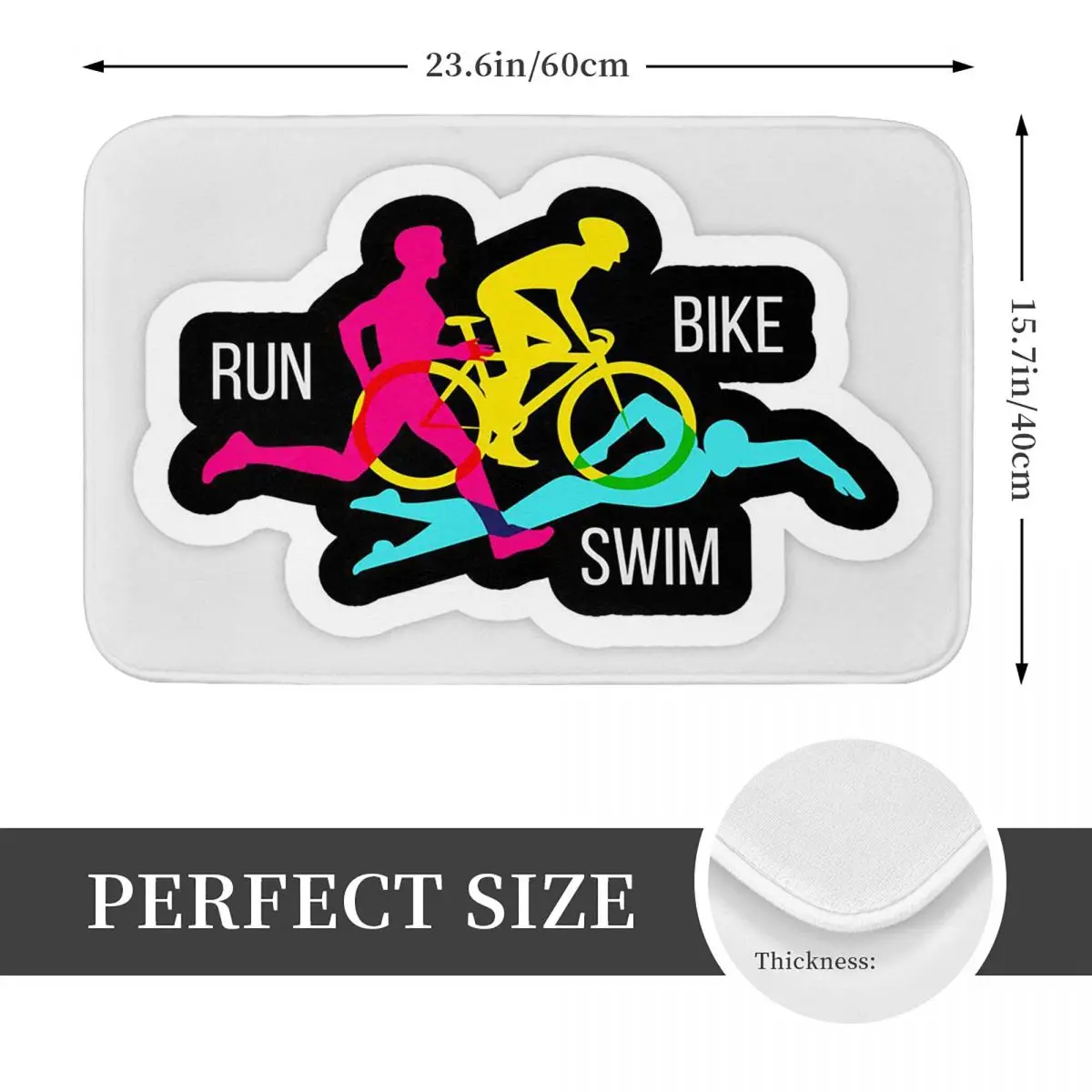 Triathlon Swimming Cycling Running Doormat Kitchen Entrance Home Floor Mat Non-slip Carpet Rug for Living room Footpad Mats