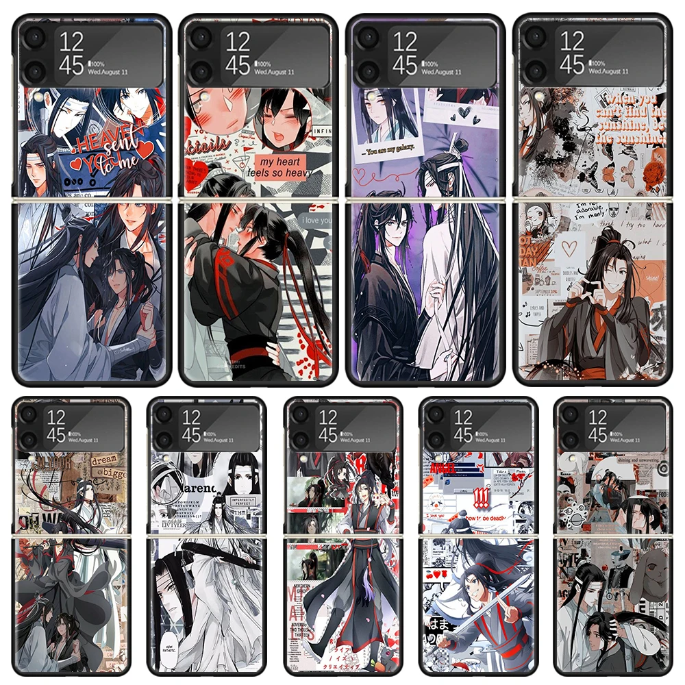 Mdao zu-マンガシェルケース,ブラックハードカバー,Samsung Galaxy z fli3,フリップ5,4,3,5g