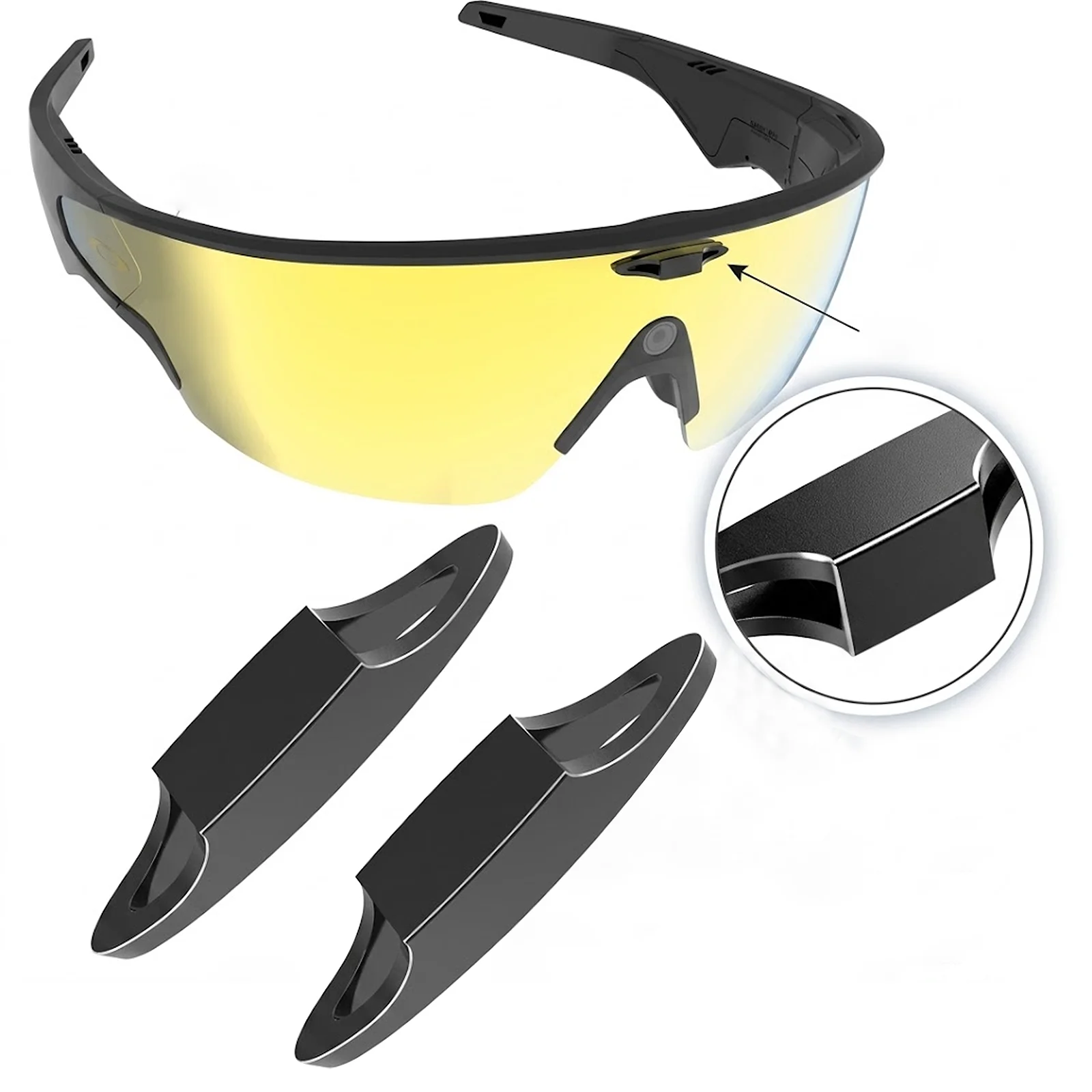 JYXEREM LED Block for Oakley Meta Vanguard Smart Glasses – Aluminum Alloy Plug-In Lens Protective Cover, No Adhesive, Seamless