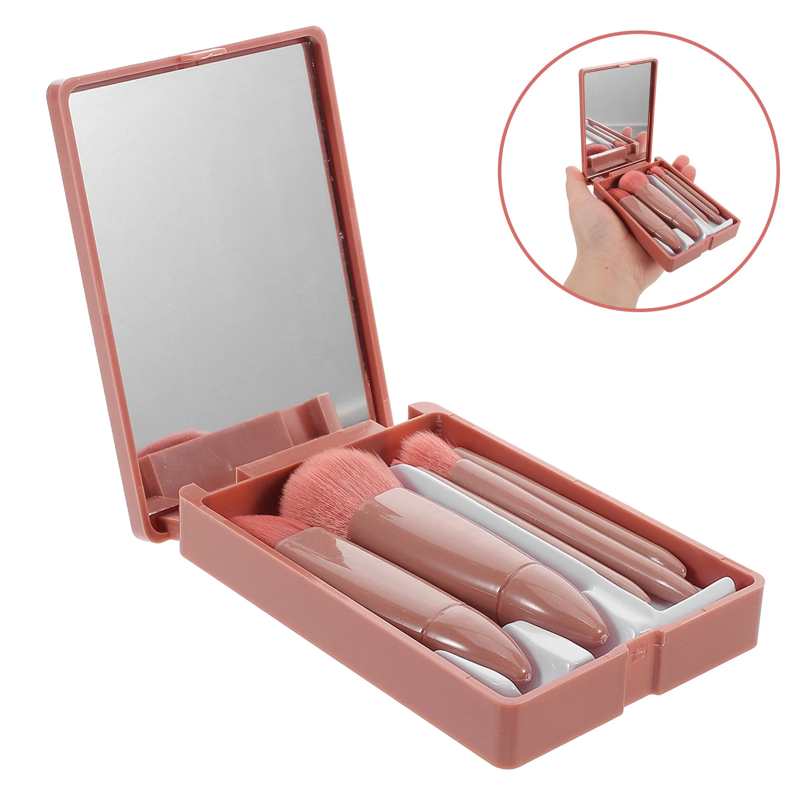1 Set Mini-Make-up-Pinsel-Set, kompaktes, reisefreundliches Werkzeug für Lidschatten, Rouge, Foundation, Gesicht, tragbare Beauty Essentials