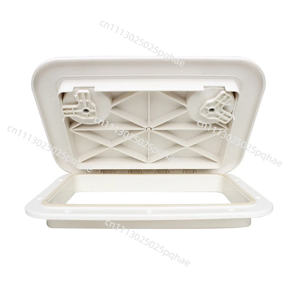White Plastic Rectangular Deck Cover With Rotatable Handle Marine Yacht Tool Box Porthole Cover