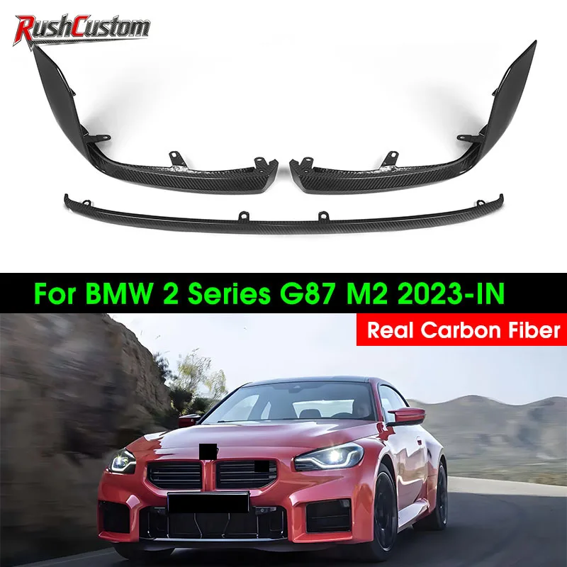 

G87 M2 Real Dry Carbon Fiber Front Lip Replacement MP Style Front Bumper Lip Spoiler Lip Splitter For BMW G87 M2 2023-IN