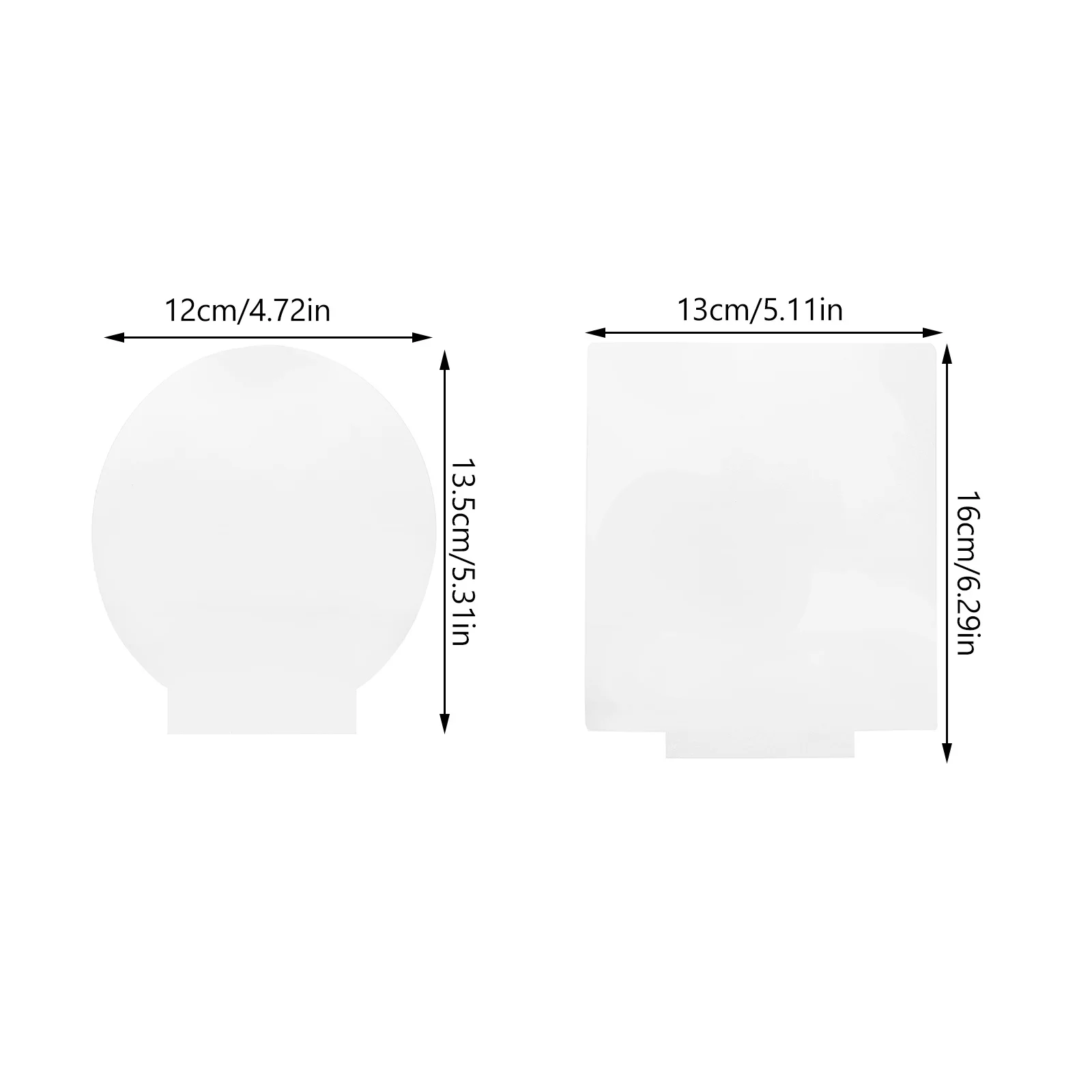 6 قطعة مربع مستدير لتقوم بها بنفسك لوحة إضاءة أكريليك قاعدة Led شفافة لتزيين المصباح حافة ناعمة متينة من الأكريليك ورقة فارغة ليلاً