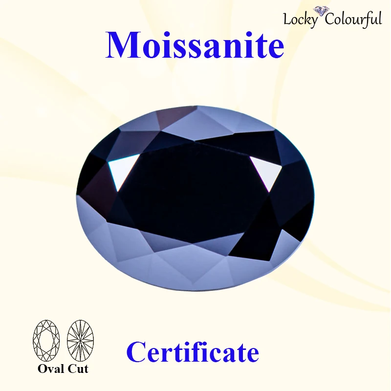 

Moissanite Oval Cut Black Color VVS1 for Beads Charms with GRA Certificate DIY Jewelry Making Bracelet Pendant Main Materials