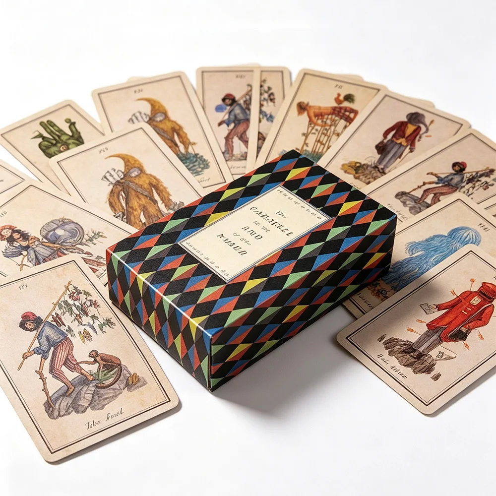 Il mazzo di carte dei Tarocchi «Il Carnevale all’estremità del mondo», 78 carte dei Tarocchi con illustrazioni d’epoca, gioco spirituale per la divina