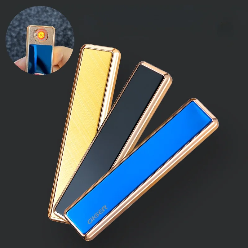 

New Fashion Keychain USB Windproof Lighter Smoking Smooth Lighter Zinc Alloy USB Rechargeable Exquisite Gift