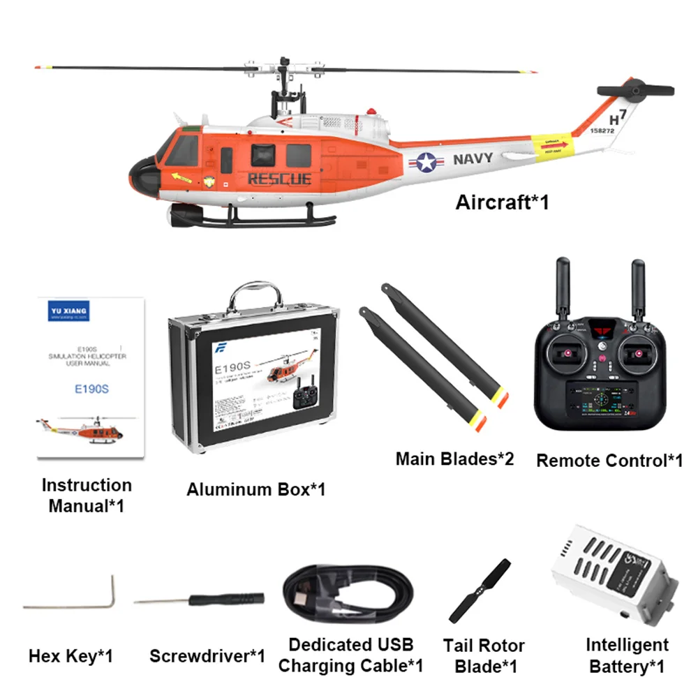 

Eachine E190S UH-1 Huey 2,4G 9CH GPS оптическая локализация потока TOF LiDAR удержание высоты двойной бесщеточный двигатель 5,8G FPV камера
