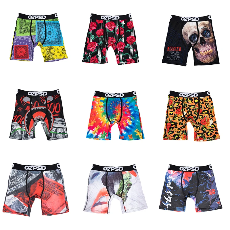 Soft Sexy Men Underwear Boxershorts Fashion Man Underpants Panties Print Men Innerwear cuecas Hombres ZS-O101-O108