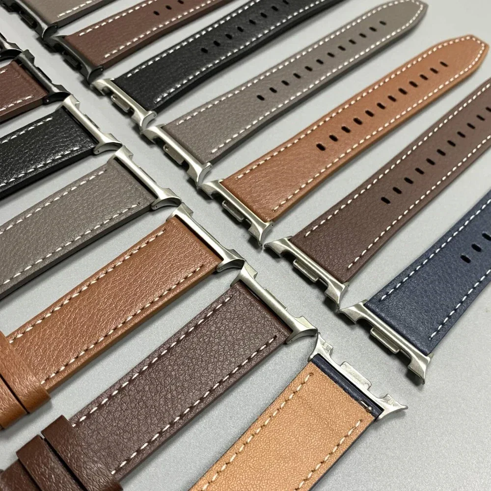 Cinturino da polso in pelle per Samsung Watch Ultra 2025 Bracciale Galaxy Watch 8 40mm 44mm/8 Classic 46mm Uomo Donna Sostituisci cinturino