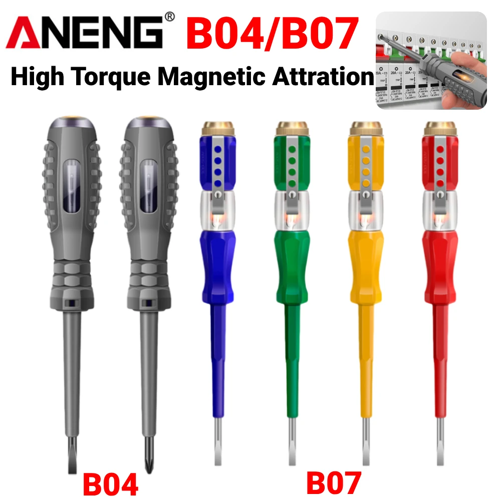 ANENG B04 B07 Digital Voltage Tester Pen Voltmeter Power Detector Circuit Tester Electrical Screwdriver Indicator Pen Highlight