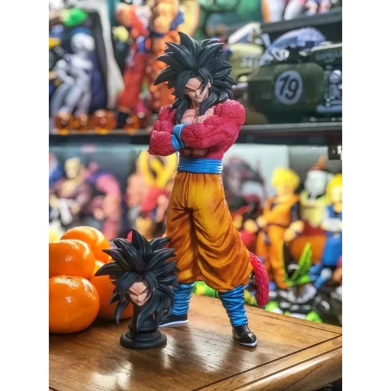 

31cm Jt Statue Dragon Ball Anime Figure Super Saiyan 4 Goku Figures Double Headed Planb Anime DX Model Collection Custom Toy