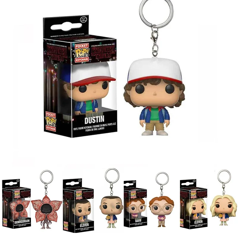 Funko Pocket Stranger Keychain Eleven Dustin Barb Demogorgon Vinyl Dolls Collection Limited Edition Toys for Children