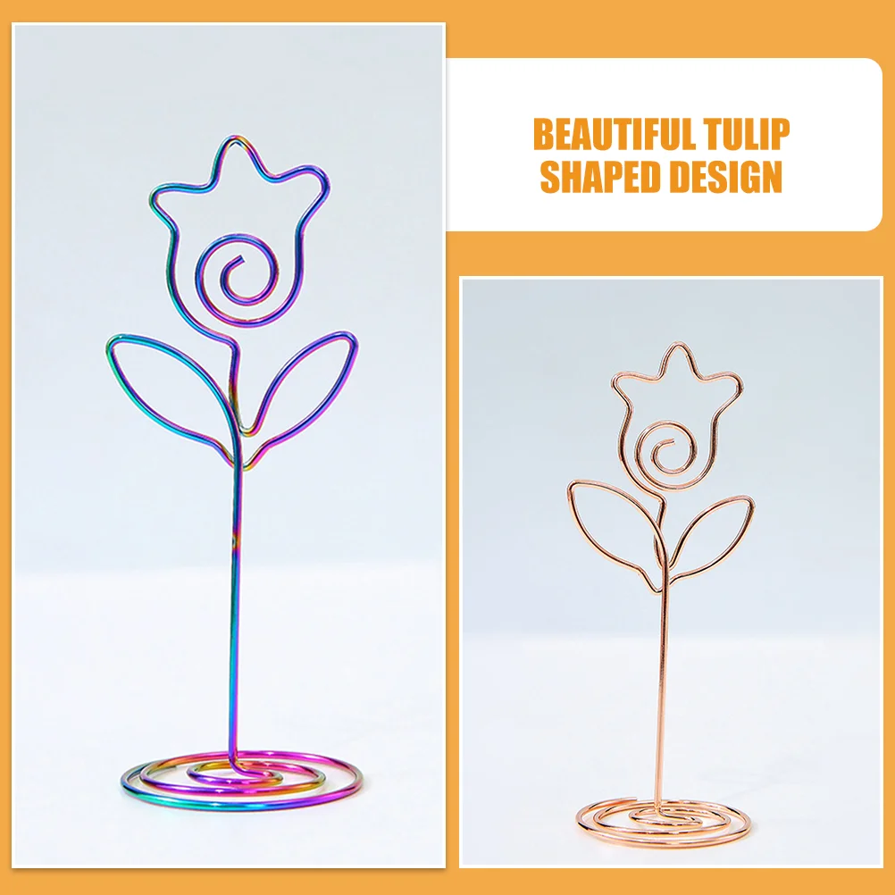 6 Pcs Wedding Literature and Tulip Message Box Metal Table Number Holders Place Card