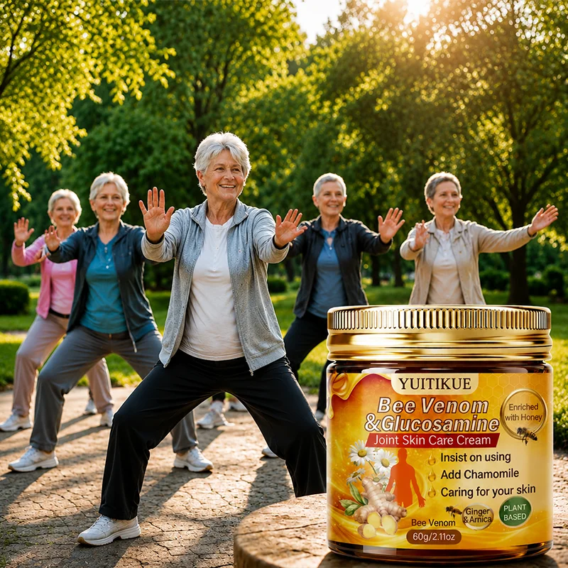 YUITIKUE Bee Venom & Glucosamine Joint Care Cream 60g Honey Ginger Arnica Herbal Ointment Relieve Muscle Joint Soreness