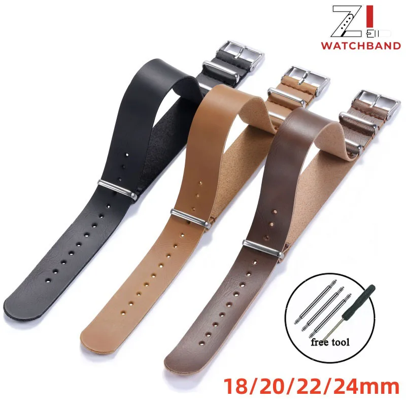 PU Leather Watchband 18mm 20mm 22mm 24mm Bracelet for Rolex for Seiko for Omega MoonSwatch for Citizen Nato WatchStrap Accessory