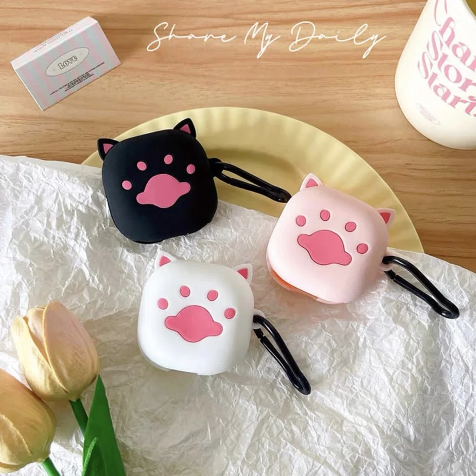 Kawaii Cute Pink Cat Claw Case for Samsung Galaxy Buds Pro Live 2 Buds2 Pro  Cover Protective Shell Shield for Galaxy Buds FE