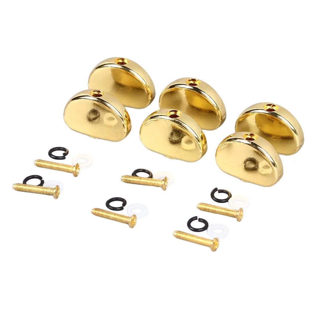 6PCS Professional Metal Guitar Tuning Peg Golden/Black Big Semicircle Guitar Tuning Key Replacement Tuning Peg Guitar