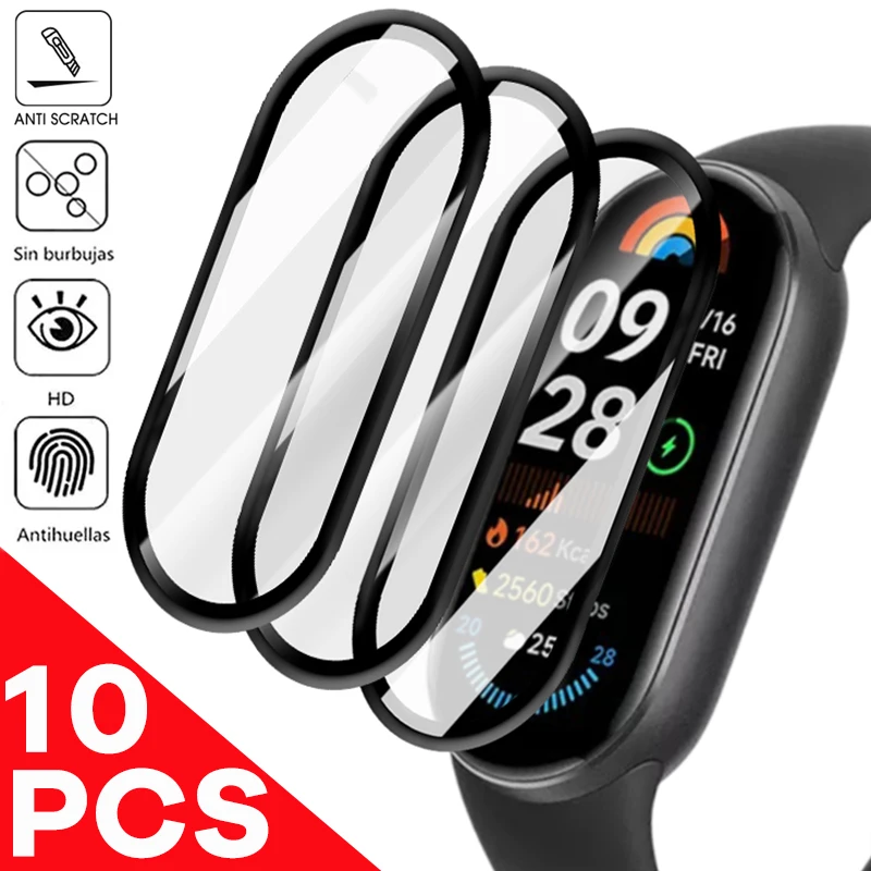 1-10PCS 3D Screen Protector For Xiaomi Mi Band 9 8 Active 8 Pro Full Coverage Clear Anti-Scratch Screen Protective HD Watch Film