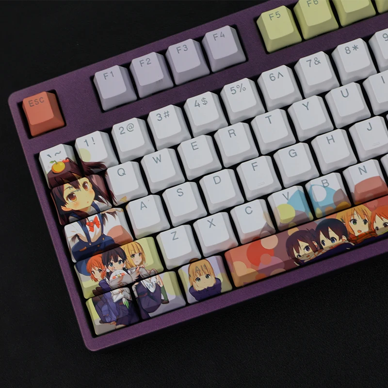 1 Set PBT Dye Subbed Keycaps Cartoon Anime Gaming Key Caps OEM Profile Backlit Keycap For Tamako Market Kitashirakawa Tamako