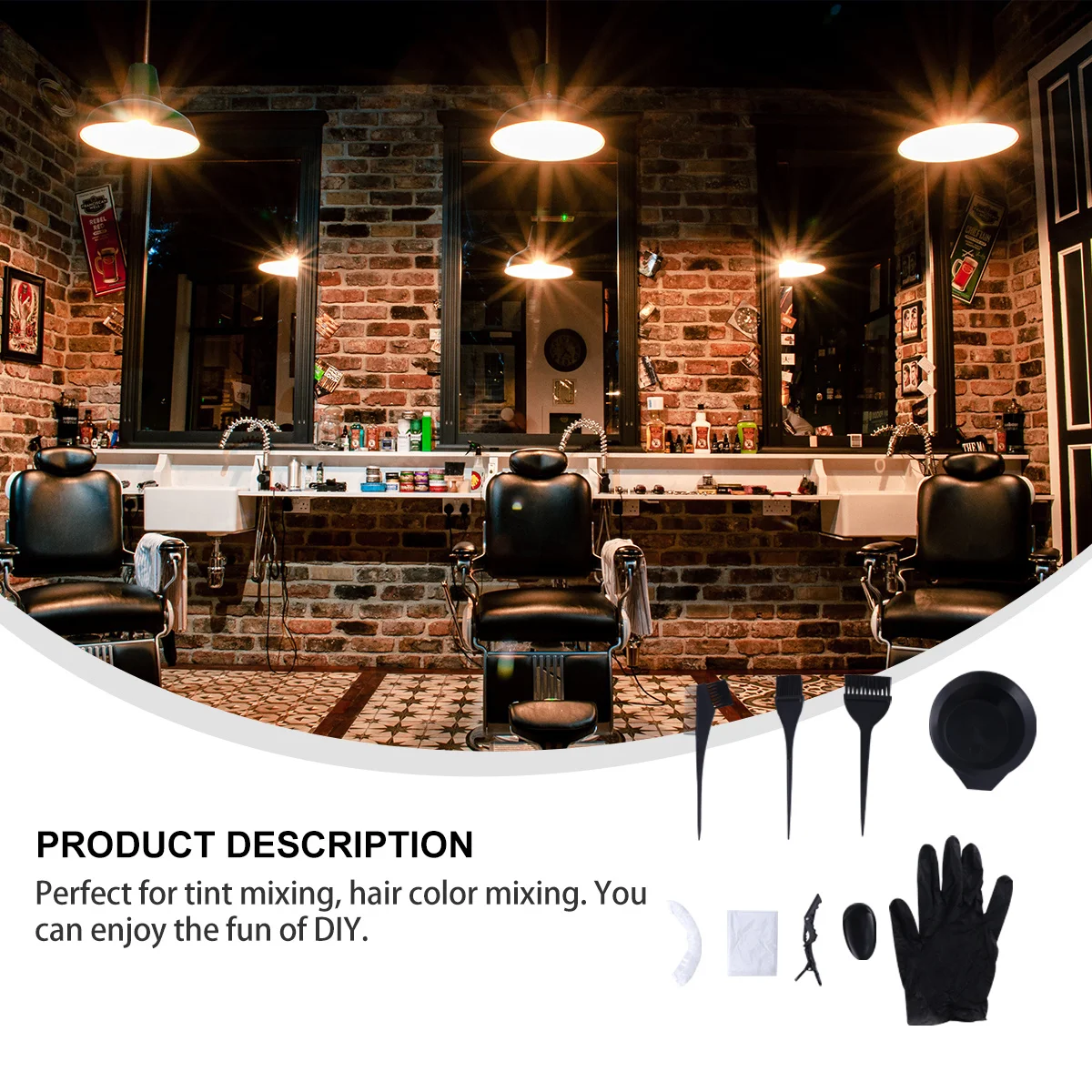 

31Pcs Hair Dyeing Kit Professional Salon Home Hair Coloring Tools Tinting Brushes Comb Gloves Mixing Bowl Dyeing Bowl