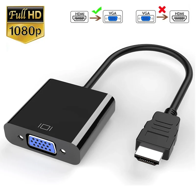 كابل محول HDMI عالي الدقة 1080 بكسل متوافق مع كابل محول VGA لأجهزة Xbox PS4 PC والكمبيوتر المحمول وصندوق التلفزيون لعرض جهاز العرض HDTV #1