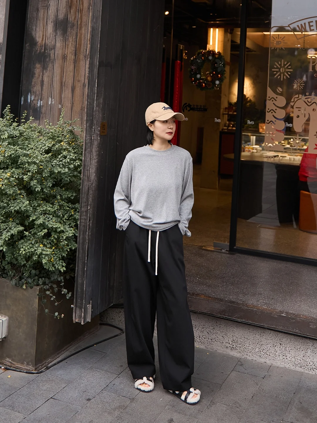 

TOFOD шерстяные повседневные брюки из полой пряжи, свободные теплые дышащие удобные женские осенне-зимние брюки Harlan Sle