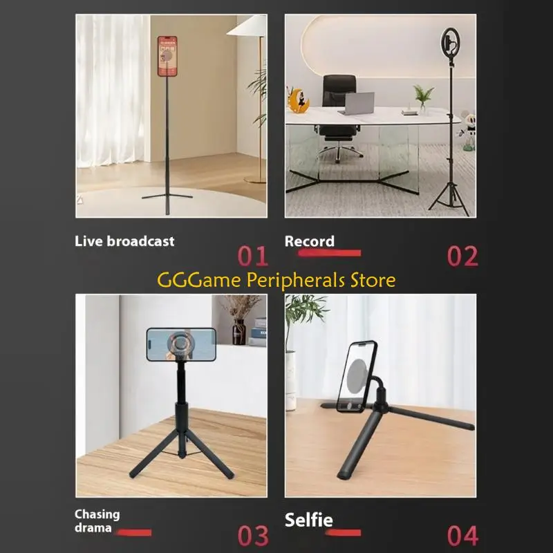 Suporte magnético para telefone U55B com cabeça esférica 17 mm e adaptador rosca 1/4 para fixação segura