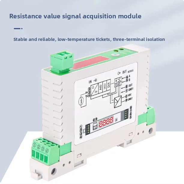 Potentiometer Resistance Signal to RS485 Modbus Rtu 0-10K/10M Resistance Acquisition Module with Display