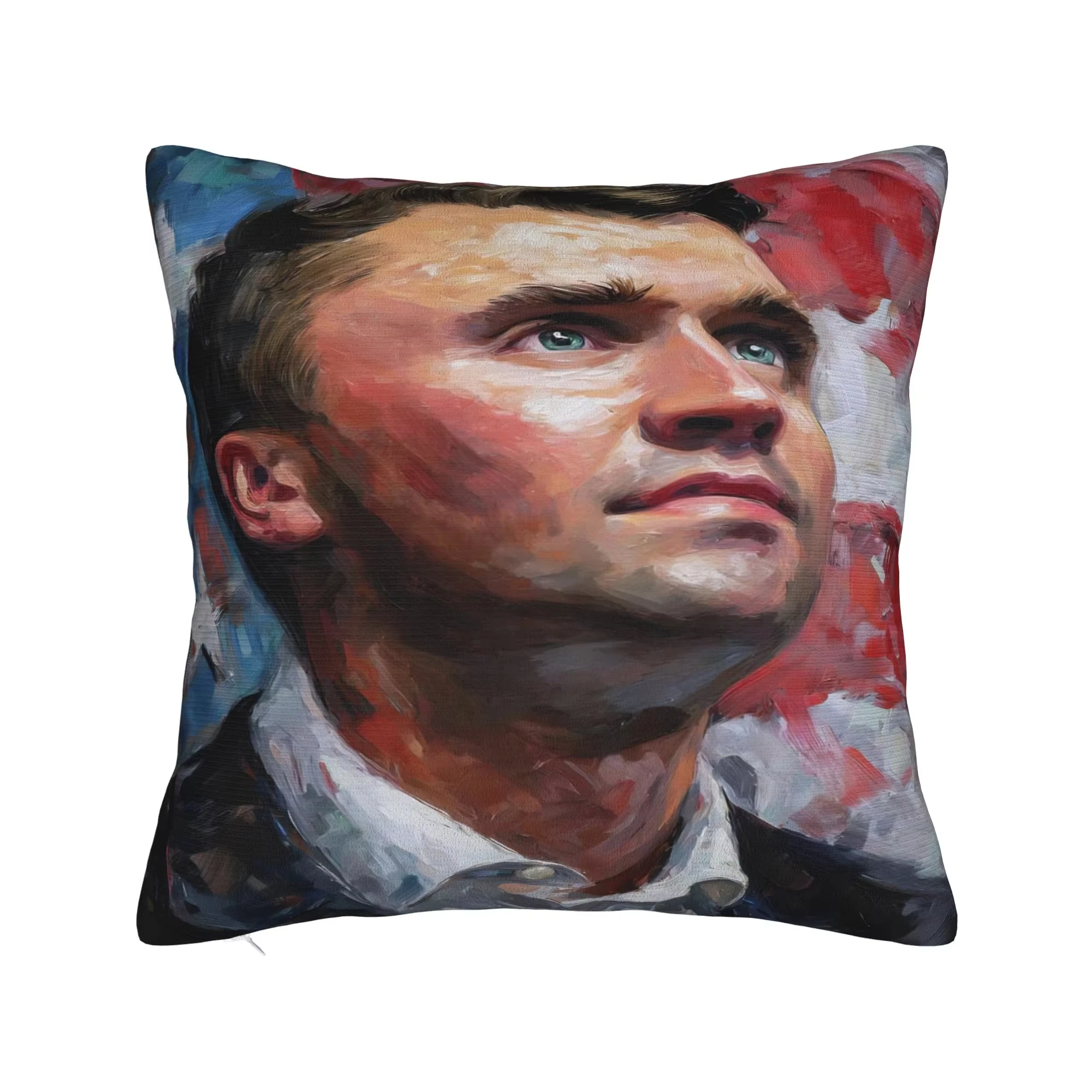 Dubbelzijdige Charlie Kirk R.I.P kussensloop, vintage zachte kussensloop voor bank en slaapkamer decor - afbeelding 1