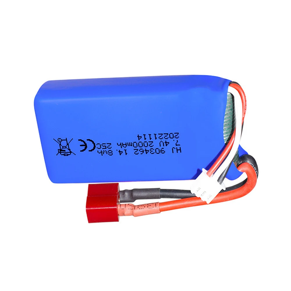 7.4V 2000mAh Lipo Battery For 144001 12428 12423 FT009 RC Boat car speedboat Spare Parts 2S 7.4 V 903462 Battery upgrade 1500mah