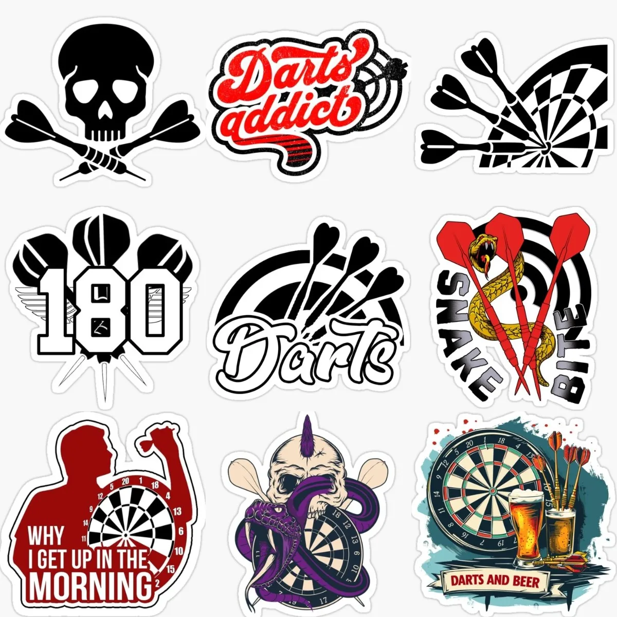 Darts Player Dartboard Creative PVC Waterproof Stickers Accessories for Decorate Car Van Suv Wall Room Table Motorcycle Off-road