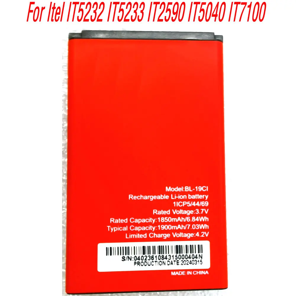 3.7V 1900mAh BL-19CI Genuine Battery For Itel IT5232 IT5233 IT2590 IT5040 IT7100 Magic2 4G(IT9210) MagicX Play 4G Cell Phone