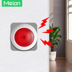 Meian Zigbee Smart Siren Alarm 110V 220V Sirene Alarme 100dB Wireless Sirena Alarma Security Protection via Smart Life Tuya APP