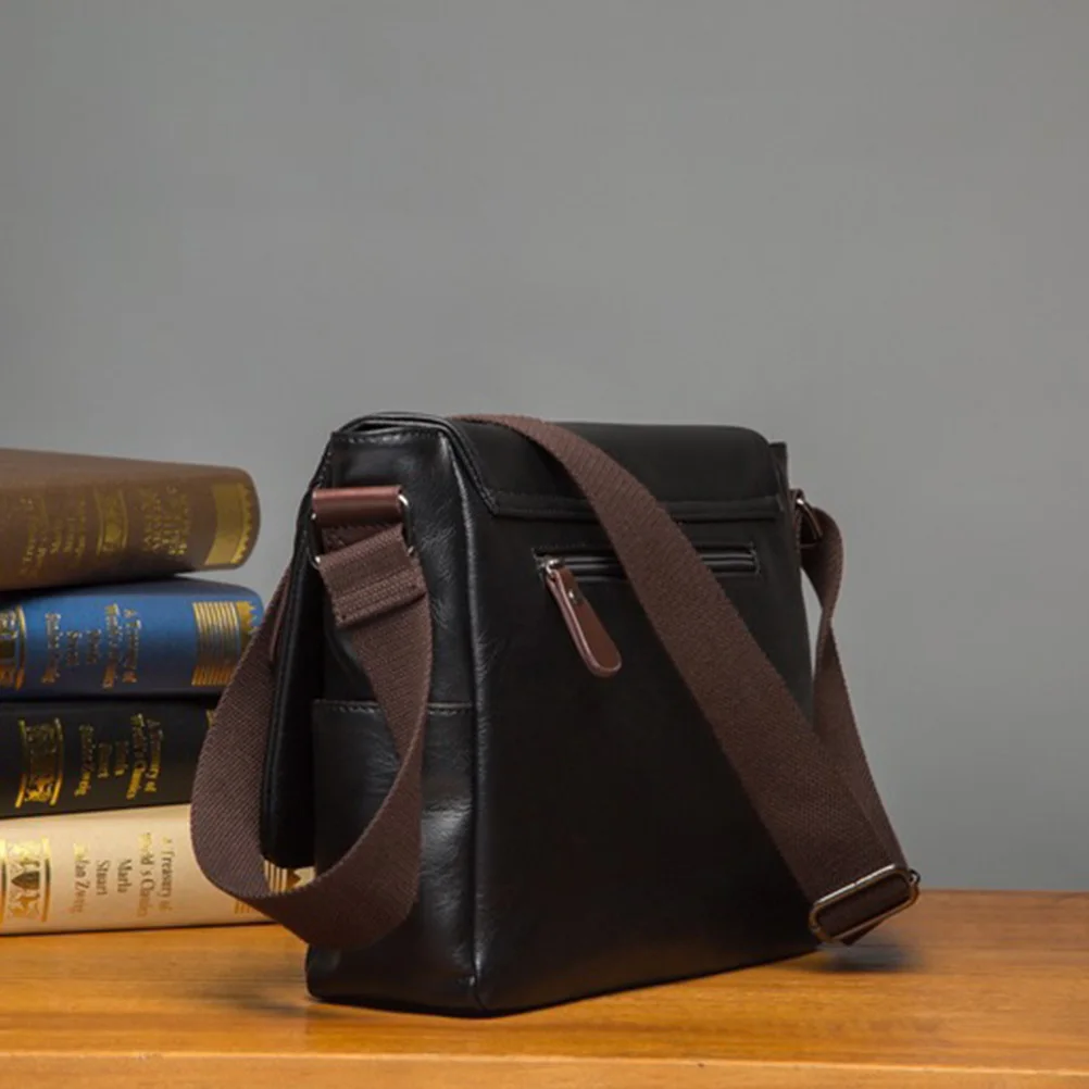 الرجال حقيبة بولي PU سعة كبيرة حقيبة كتف الأعمال في الهواء الطلق المحمولة Crossbody الملحق حافظة تخزين الملفات الرجال حقيبة بولي يوريثان