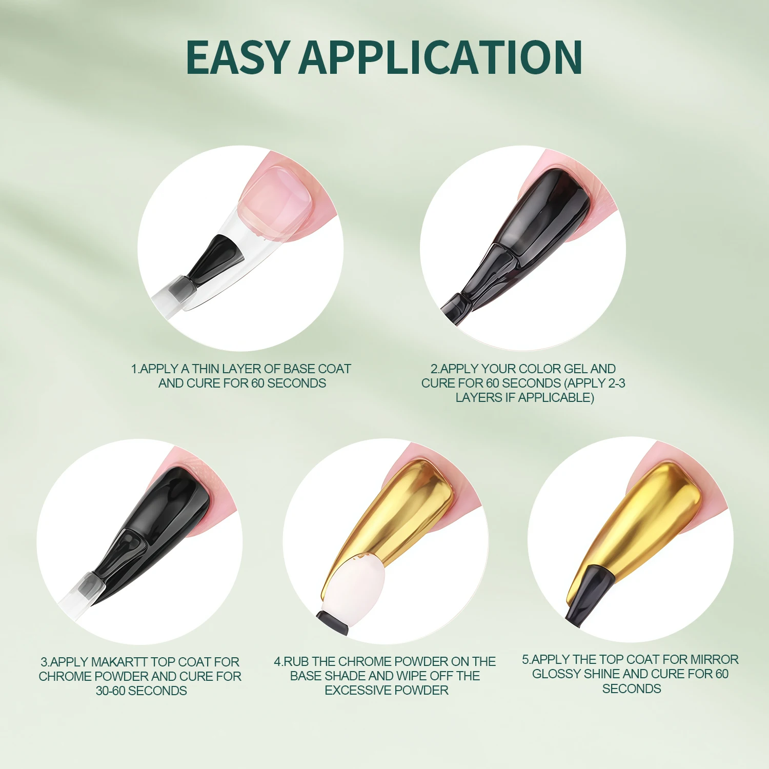네일팝 크롬 파우더 탑코트 고광택 탑코트 젤 네일 실러 오래 지속 사용하기 쉬운 UV 램프 딥 DIY 살롱 아트 디자인