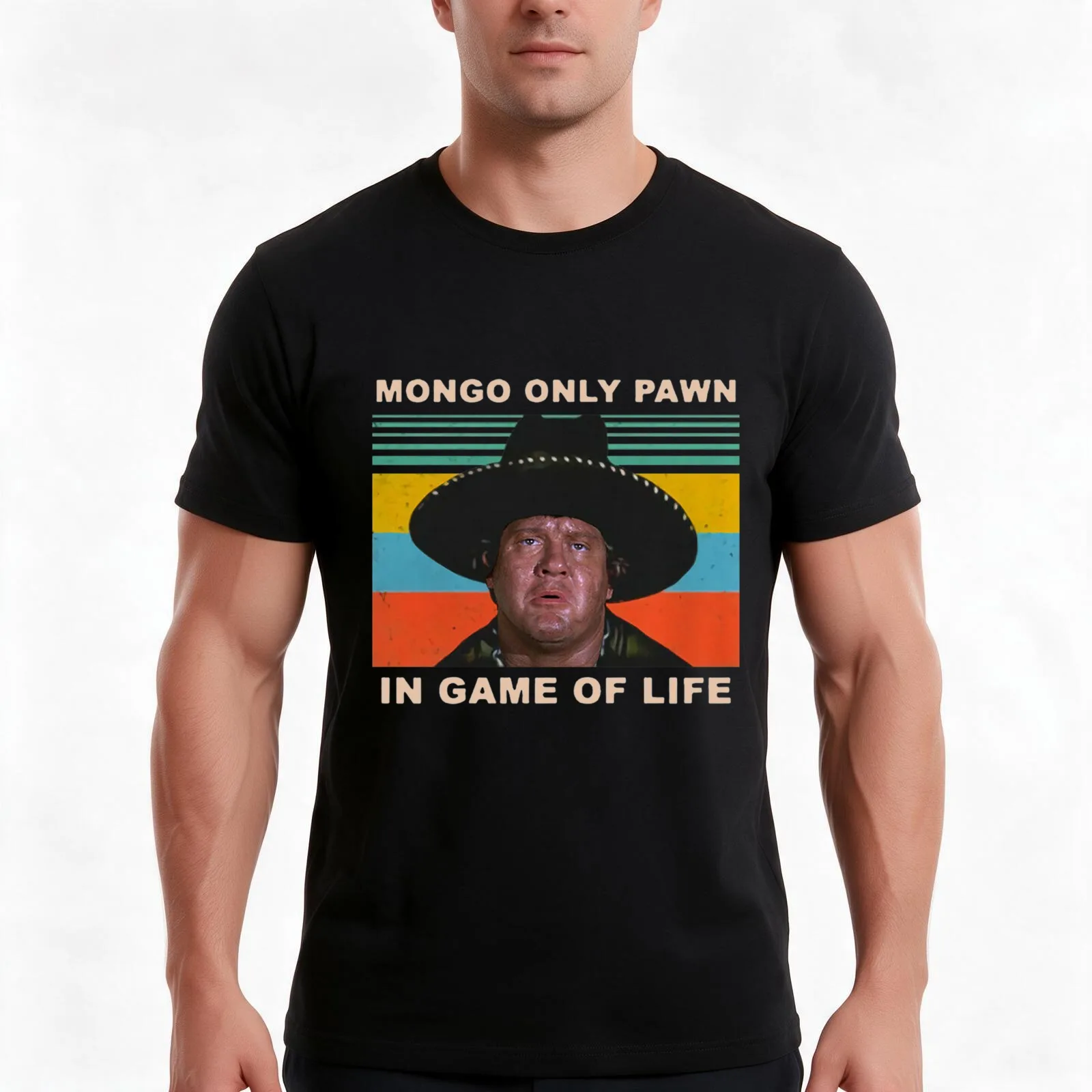 Mongo Only Pawn In Game of Life 80s Movie Vintage T-Shirt Summer Casual Cotton Tee Oversized Streetwear Tops Unisex Men Women