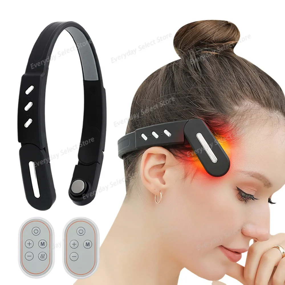 Portable Multi‑Functional Scalp & Temple Massager, Pulse Vibration Heating Relax Head‑Care Instrument for Travel Home Use
