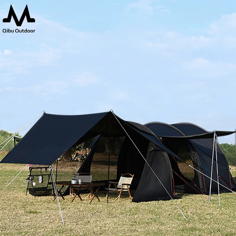 

Qibu Outdoor Rainproof Multi Person Sunscreen Portable Canopy Tunnel Tent One Room One Living Room Glamping Camping Tent